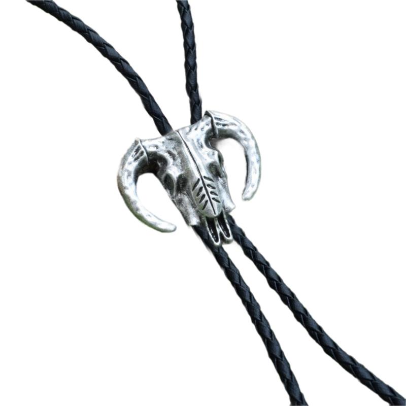 Delicate Bolo Tie for Man Western Cowgirls Metal Necktie Carnivals Costume Jewelery for Adult Teen Western Necklace