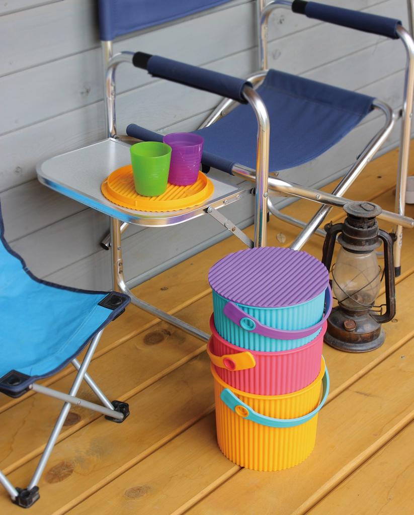 Yawata Kasei Omniouti Rose Pink Mini 4L Bucket with Lid, Scandinavian Design, 236344, Made In Japan