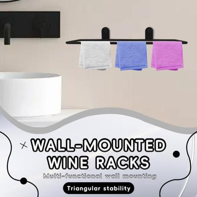 Metal Wine Bottle Rack Wall-mounted Wine Rack Bar Wine Shelf Space-saving Wine Organizer Gift for Wine Lovers