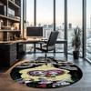 The Nightmare Before Christmas Printed Round Rug Carpet Chair Rug Area Rug Entryway Doormats,for Office Chair Living Room Bedroom Kitchen Room.