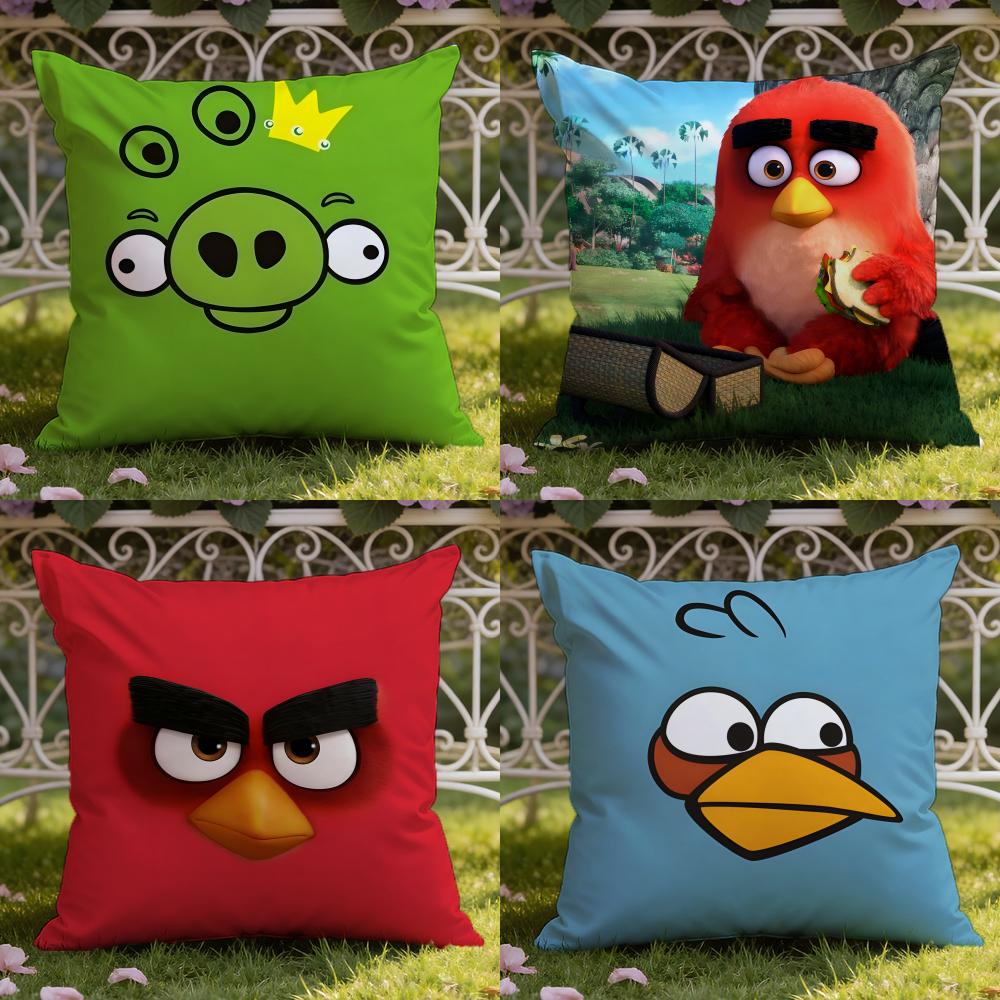 Anime A-Angry B-BirdsS Cushion Cover Home & Car Dual-Scene Pillow Cover: Reversible for Premium Comfort