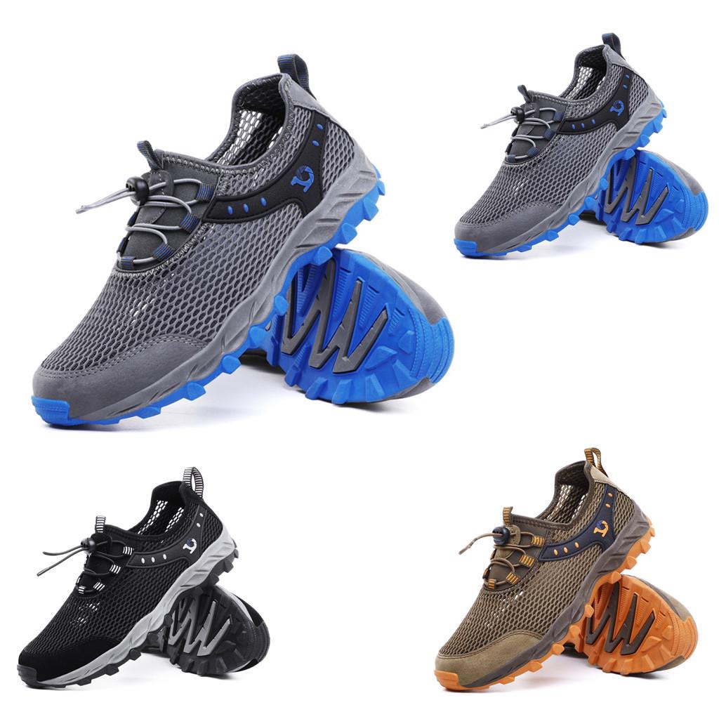 Buy Summer Couple Breathable Hollow Mesh Shoes Climbing Upstream Anti ...