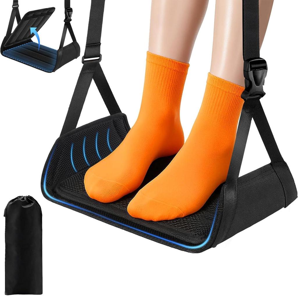 Portable Airplane Foot Hammock for Long-Distance Travel and Office Use