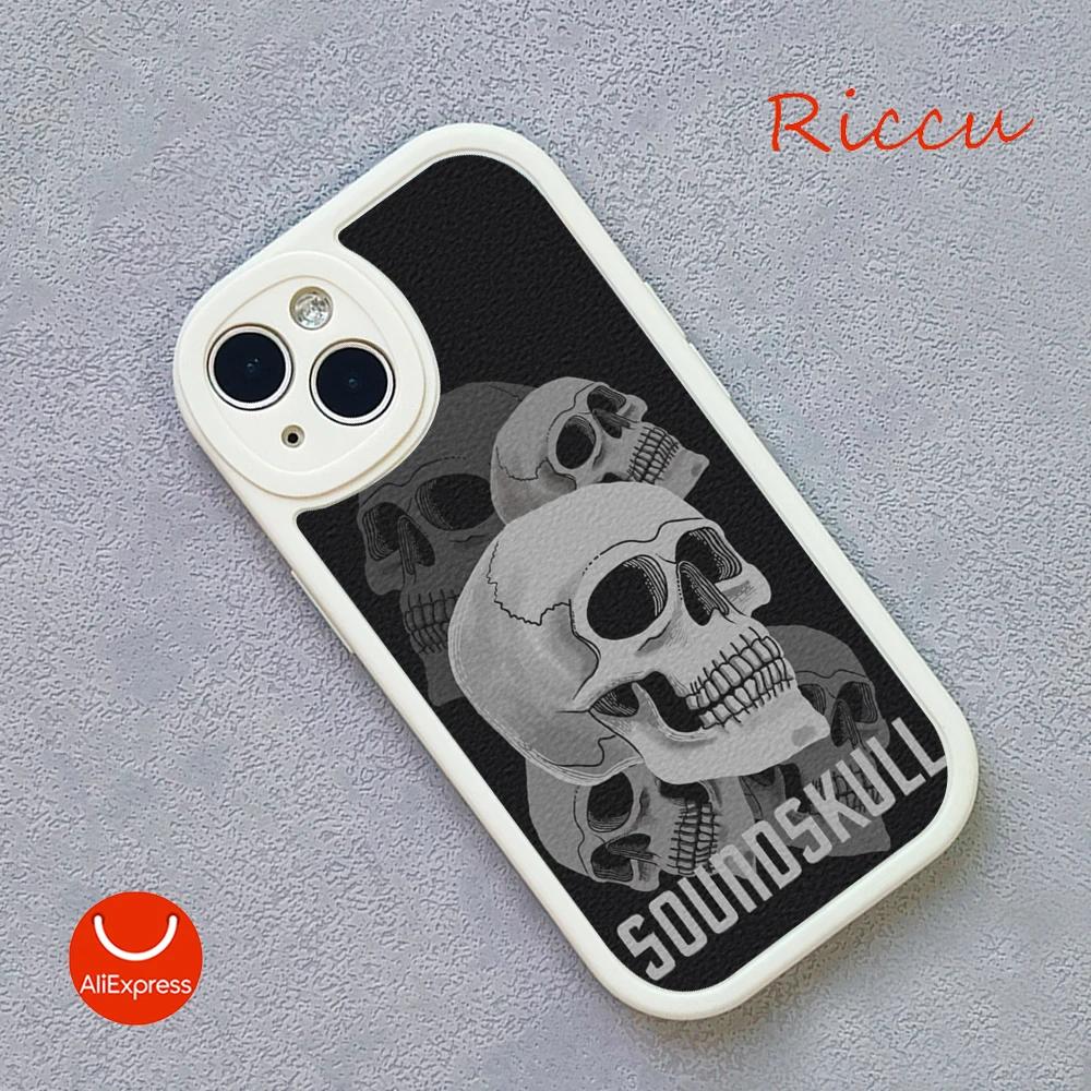 Grim Reaper Skull Skeleton Moblie Phone Case for Iphone 15 promax 12 13 pro 14 Pro  mini plus Lambskin Protective black Covers