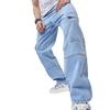 Jeans Cargo Hombre Pantalones Vaqueros Pierna Ancha Otoño Sueltos Rectos Holgados Jeans de Hombre Hip Hop Streetwear Skateboard Denim