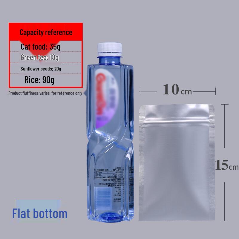 Thickened Aluminum Foil Zipper Bag: Flat Bottom, Moisture & Light-Proof, Self-Sealing for Tea & Food Storage