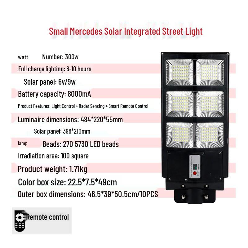 Waterproof Solar Street Light with Remote Control - Outdoor Wall Lamp and Sensor Light for Yard or Road Lighting