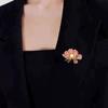 Delicate Women's Peony Brooch Pin with Enamel Finish and Pearls Accent Adds Elegant Charm to Any Stylish Look Styles