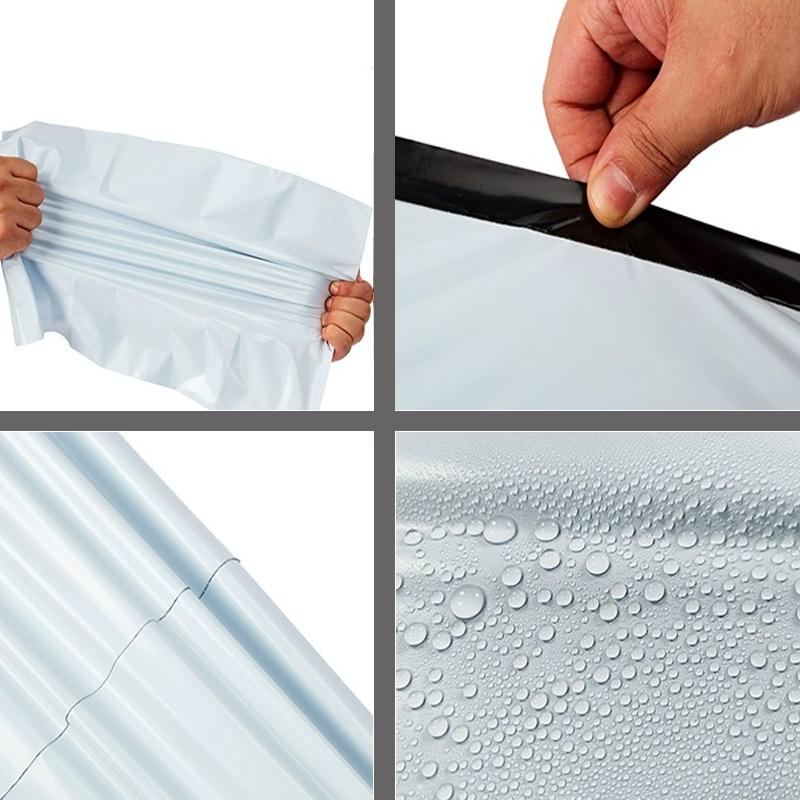 100Pcs Shipping Envelope Bags Plastic Express Envelope Storage Bags Grey White Color Mailing Bags Self Adhesive Seal Courier Bag