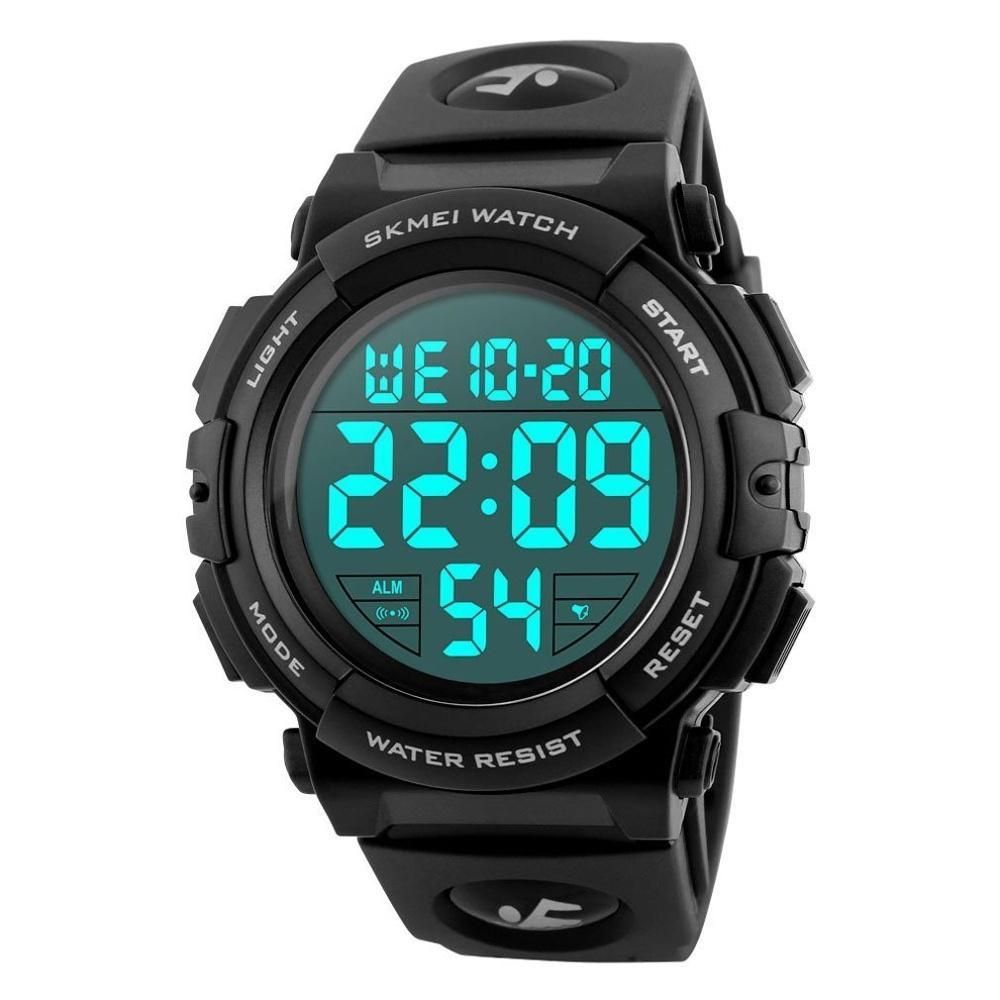 

Digital Watch, Men s, Waterproof, LED Sports Alarm, Stopwatch Function, Waterproof Large Text, Easy to Read, Japanese Instruction Manual Included