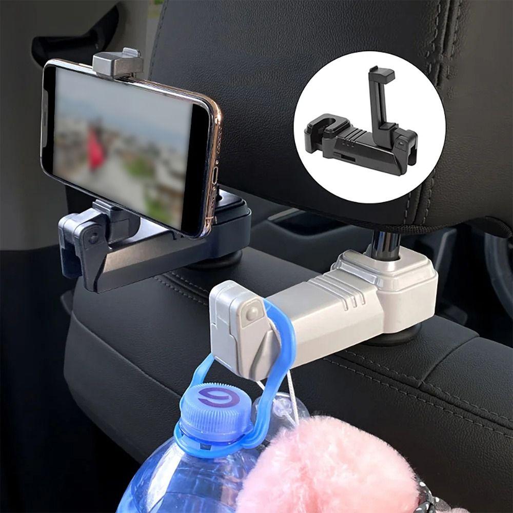 

Adjustable Car Headrest Hook 2 in 1 Car Phone Support Universal Seat Back Hanger