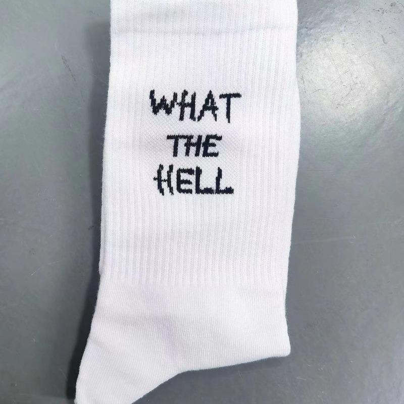 

Нові жіночі літерні жакардові шкарпетки, білі бавовняні шкарпетки, вуличні спортивні хіп-хоп, модні чоловічі унісексні шкарпетки one size