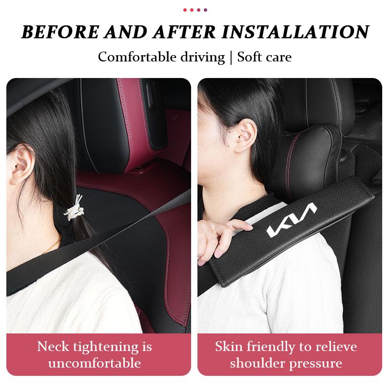 Car Seat Belt Shoulder Pad Protective Cover Auto Interior Accessories For KIA Rio K5 K2 Sportage Ceed Sorento Picanto Stinger pzce30