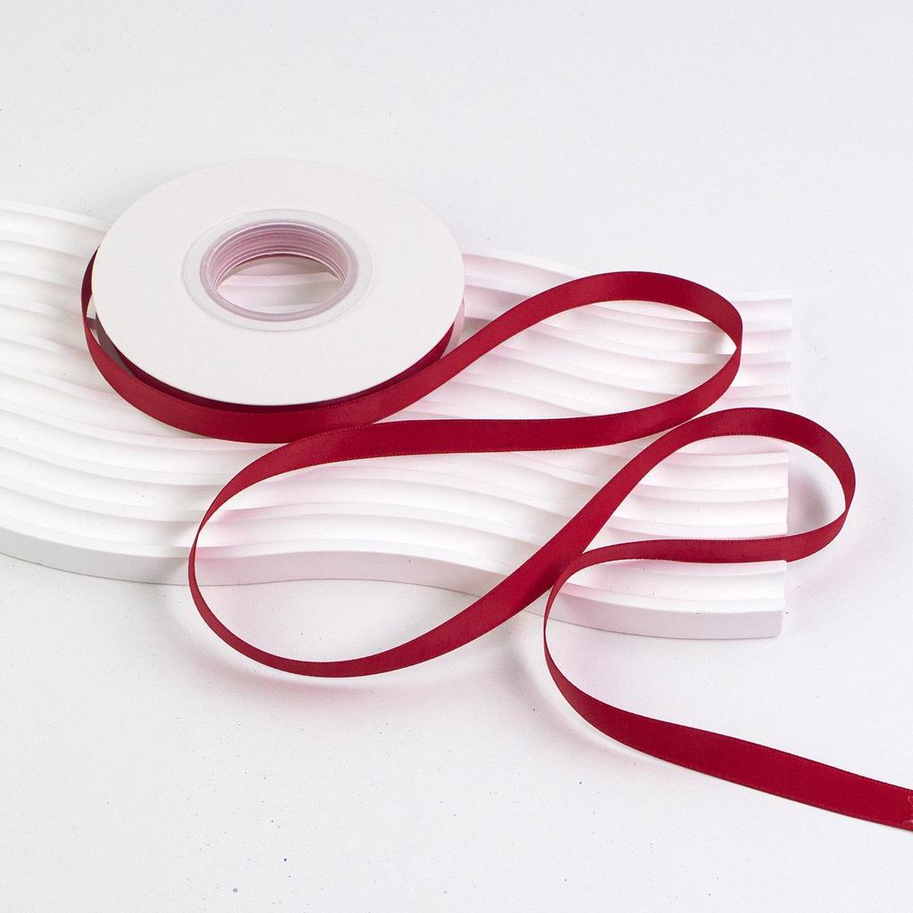 1cm Solid Matte Polyester Ribbon for Fresh Flower Bouquets - Single Color Woven Macaron Ribbon