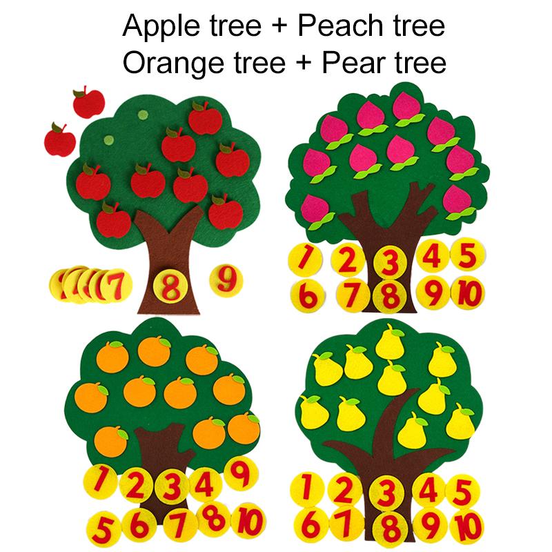 

Фетровое Дерево с Фруктами Детский Пазл из Нетканого Материала Цифровые Игрушки Монтессори Интеллектуальное Развитие в Раннем Детстве Детские Игрушки TMZ