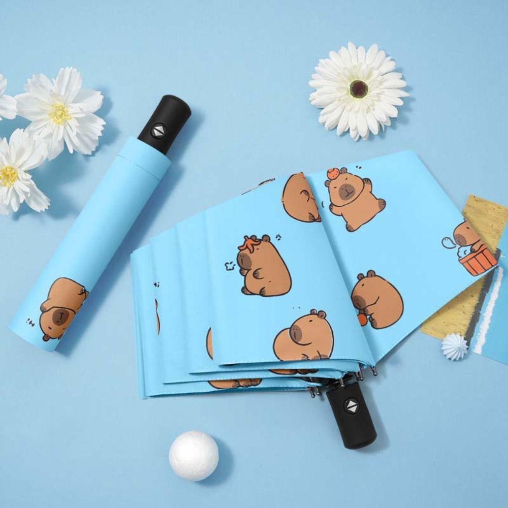 Sun Protection Capybara  Automatic Umbrella Animals Capybara  Anti-UV Umbrella  Students