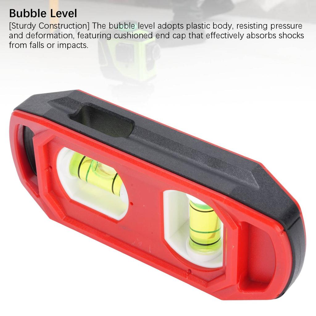 Magnetic Bubble Level 11cm Length 1mm Accuracy Horizontal Vertical Bubble Leveling Tool for Home