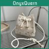 Chic Medium-sized Woven Bucket Bag For Daily Use In Cream White And Khaki With Soft Structure