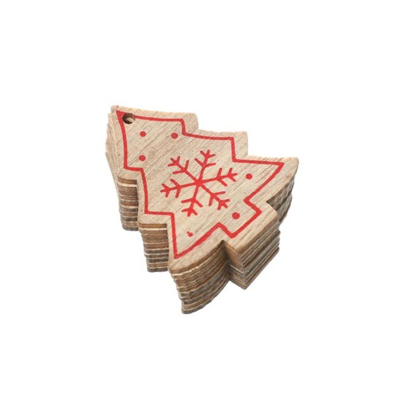10pcs Christmas 5cm Tree Wooden Decor Xmas Home Hanging Ornaments Pendants Gift