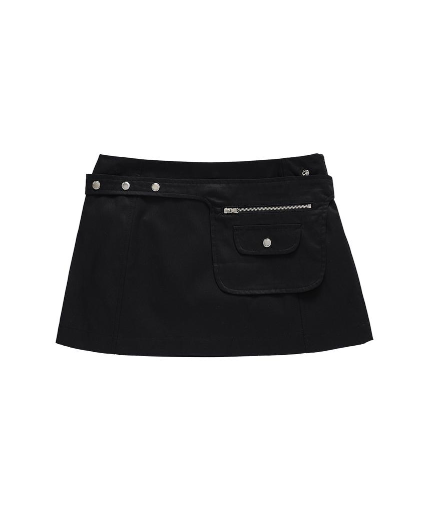 Crank Pocket Belt Micro Skirt_Black