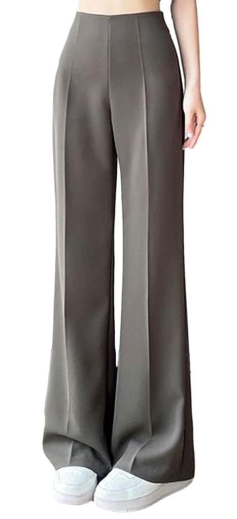 De High Beautiful Long Legs Bell [Maison TAO] Pants, Flared, Waist, Long, Wide, Korean, Legs, Effect, Pants, Smooth, Bottoms, Work, Office, Women's