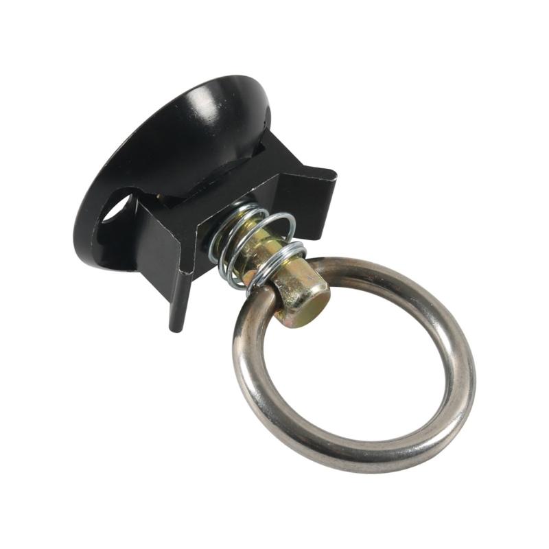 4 Sets Tie Down System with Round Rings L Track Tie Down Kit for Truck Beds or Trailer To Tie Down Motorcycle Snowmobile