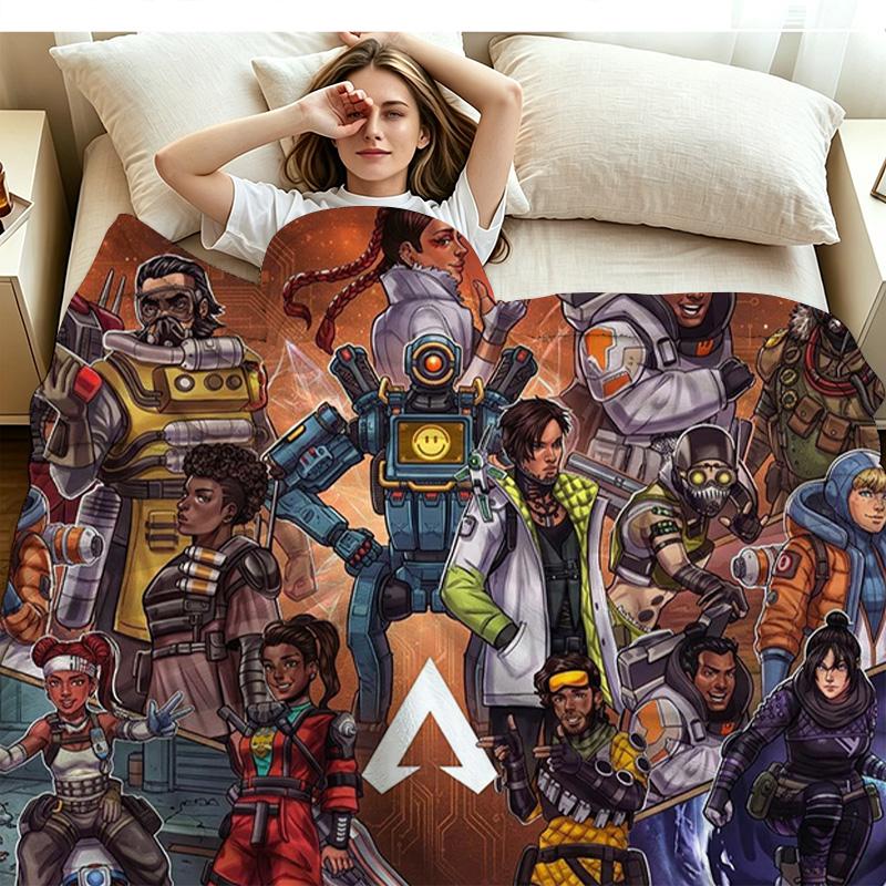 Apex Legends Print Flannel Blanket High Quality Warm Comfortable Cover for All Seasons Perfect for Gifts Home Decor