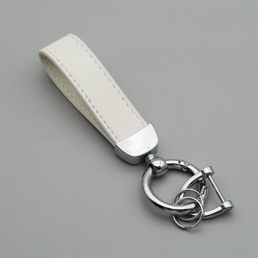 Custom LOGO Suede Leather Keychain Vintage Laser Engrave Car Key Ring Holder for Men and Women Personalized Key Chains Ring