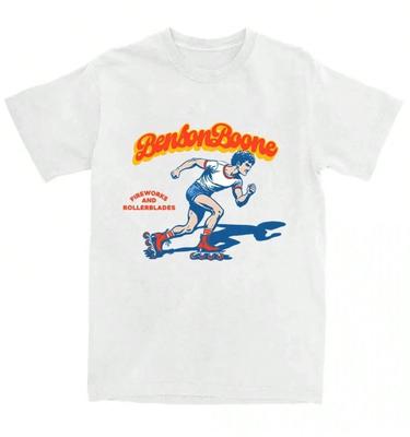 Feuerwerk Und Benson Boone Bedruckte T-Shirts Kurzarm Sommer Baumwolle Damen T-Shirts Streetwear Lässig Unisex Oberteile
