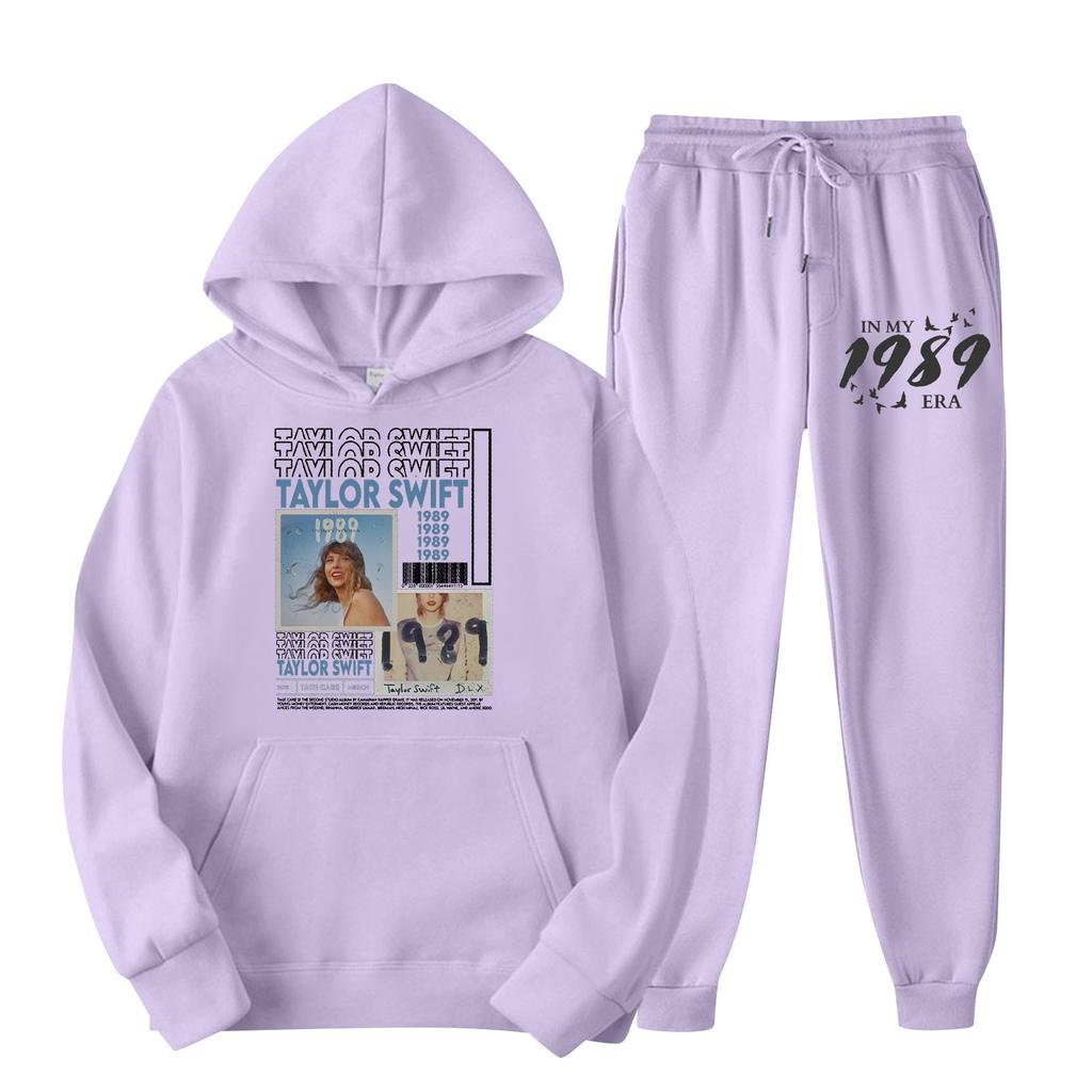 Women's Casual Hoodie and Sweatpants Set Pullover Long Sleeve Top with Front Pocket Adjustable Waistband Jogger Pants Lounge Wear