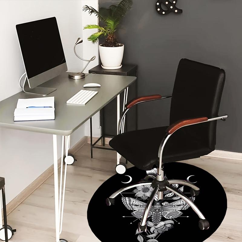 

1pc Office Carpet Chair Mats Bohemian Butterfly Moon Perfect for Decorating Office Chairss, Or Bedrooms.YDT353 80cm by 80cm