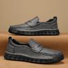 2024 Spring Autumn New Men's Leather Casual Shoes Massage Sole Flat Loafers Men's Driving Shoes Daily Versatile Anti Slip