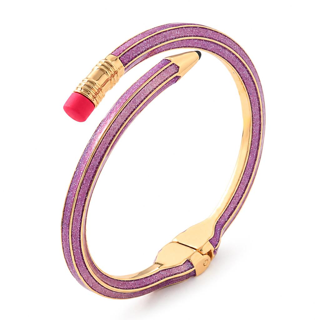 Best-selling enamel pencil rubber spring bracelet, personalized creative fashion line colored diamond graduation season bracelet for women