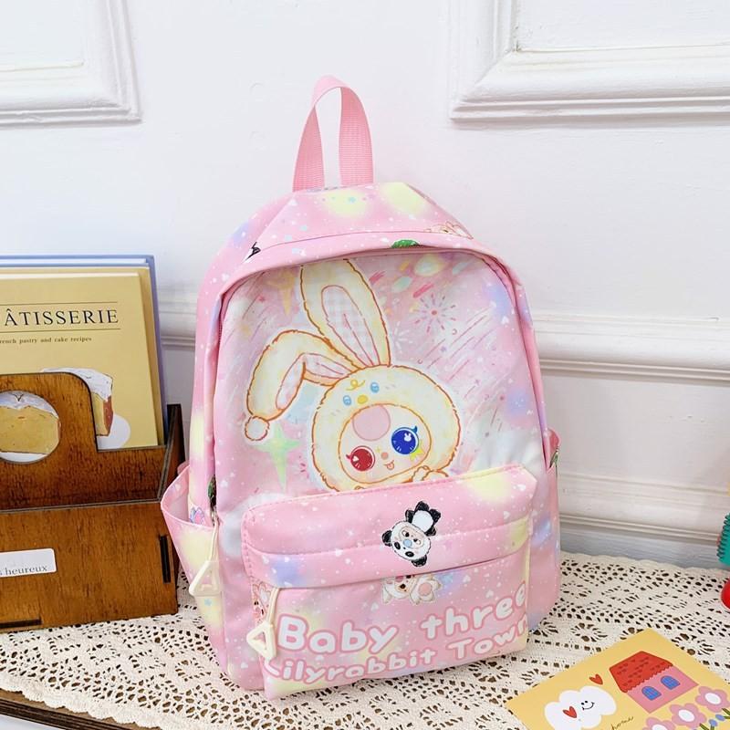 Plush Cute Cartoon Rabbit Letter Printed Children Backpack For School Use