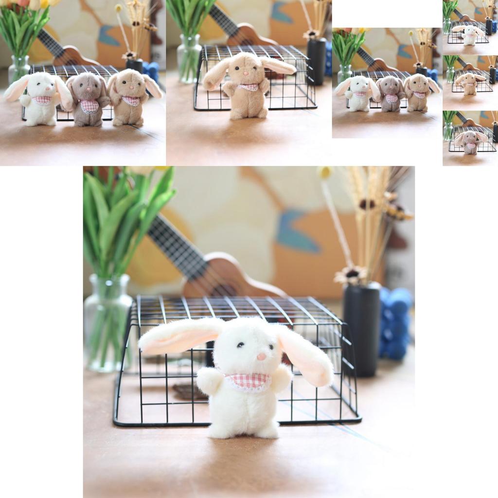 Adorable Plush Bunny Keychain Cute Soft Bag Charm Stuffed Animal Toy For Kids