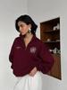 ,Modische Winter Oberbekleidung Halber Reißverschluss Stehkragen Umlegekragen Sweatshirt Lockeres Oberteil