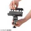 Sanwa Supply Power Strip Holder (Clamp Type, 360-Degree Rotation, Retractable, Black) TAP-CLAMP1BK