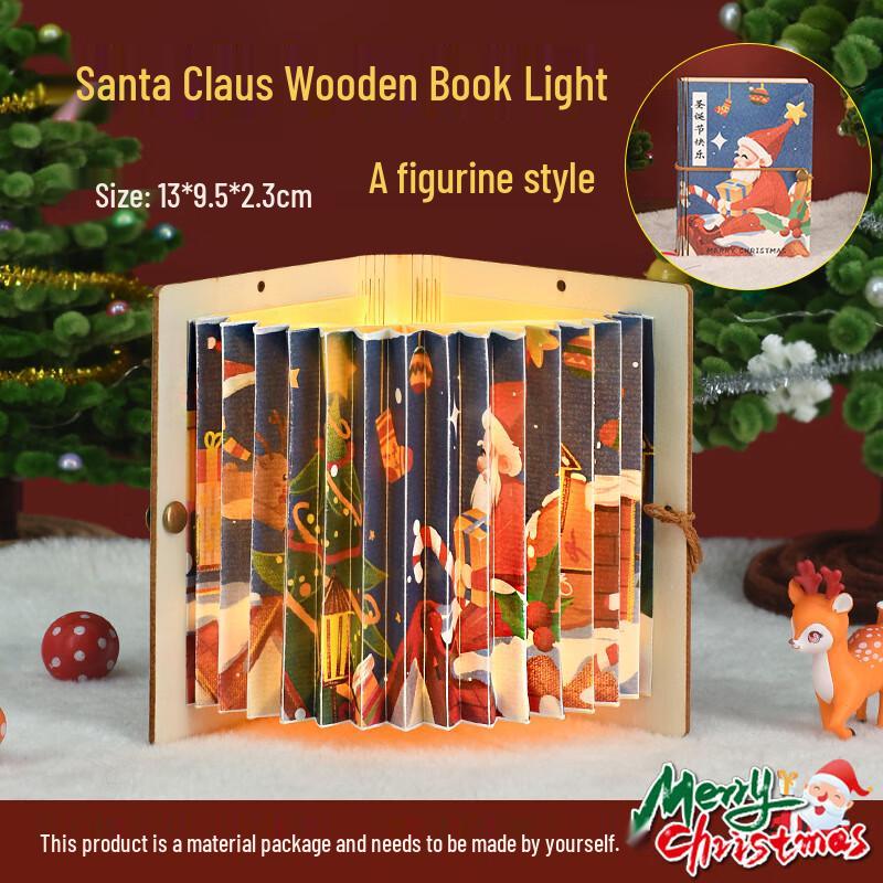 H411 Wooden Christmas Book Lamp DIY Kit