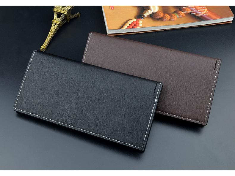 Men’s Long Wallet: Sleek, Youthful Design, Soft Texture, Multi-Card Slots, Large Capacity.