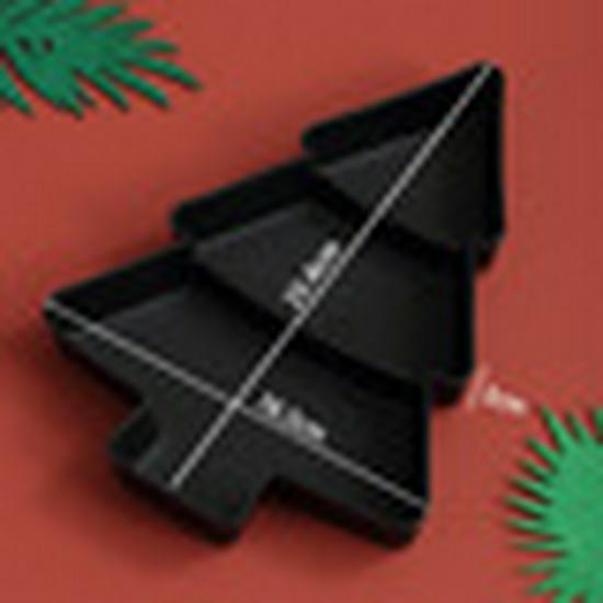 Multi-Section Holiday Snack Tray with Creative Christmas Tree Design for Candy, Dried Fruit, and Seeds