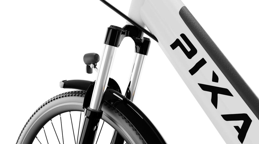 Městské elektrokolo PIXAR Cruiser 27,5" plášť 250W motor 36V12,8Ah baterie Shimano 7 rychlostí rychlost 25 km/h maximální dojezd 80 km