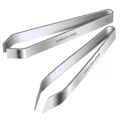 

2-Piece Fish Bone Tweezers, Stainless Steel Slanted Tweezers with Clip and Flat Tweezers, Fish Bone Tongs, Kitchen Meat Hair Remover Tool