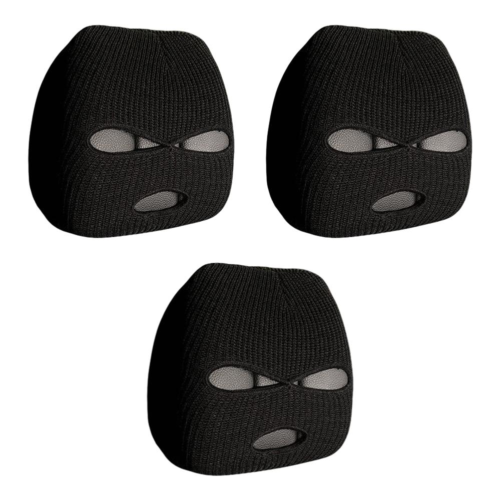 Halloween Funny Face Car Headrest Covers Three Hole Elastic Seat Protector Decoration Anti-Theft Warning for Car Interior Seats