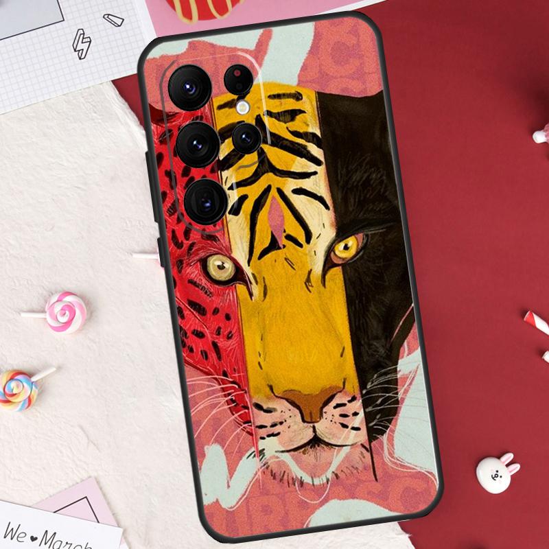 Classic Leopard Tiger Case For Samsung Galaxy S26 Ultra S20 S21 S22 S23 S24 S25 Ultra S10 Plus S25 FE Cover Shell