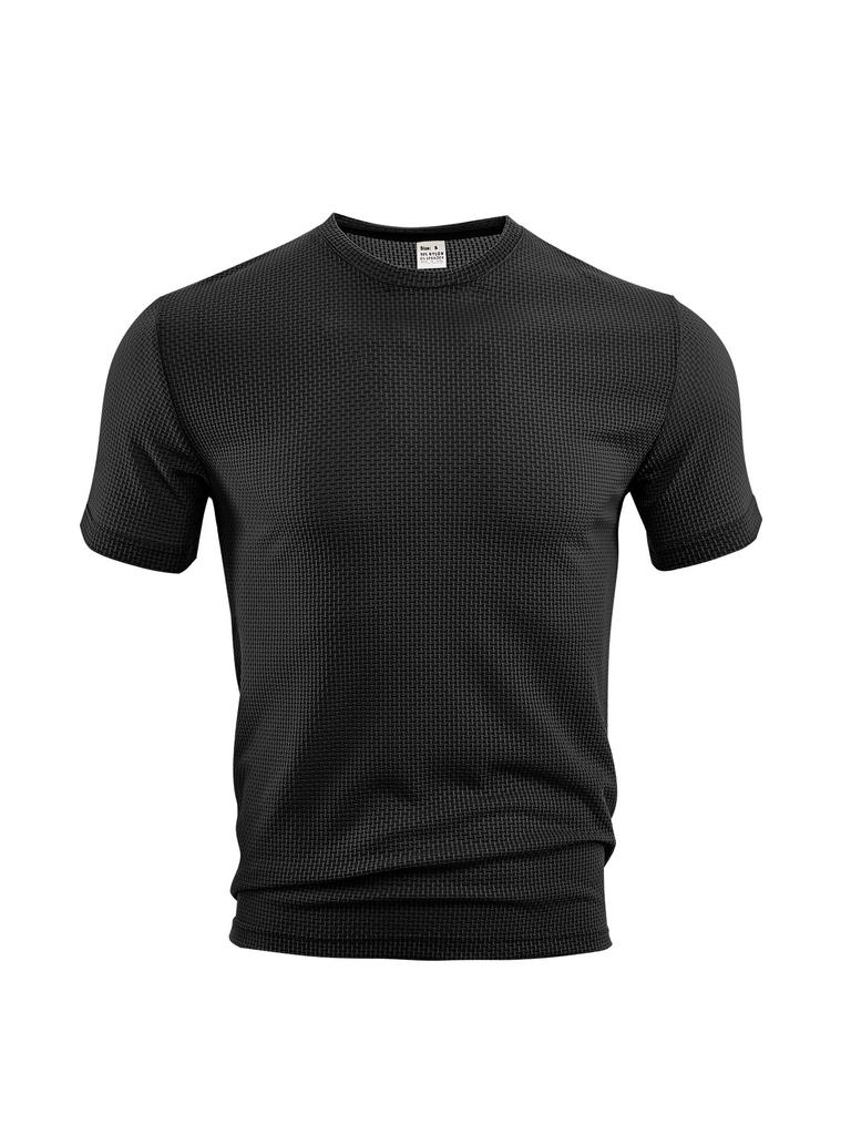 European size men's clothing TK summer thin sports and leisure loose breathable quick-drying seersucker men's short-sleeved T-shirt