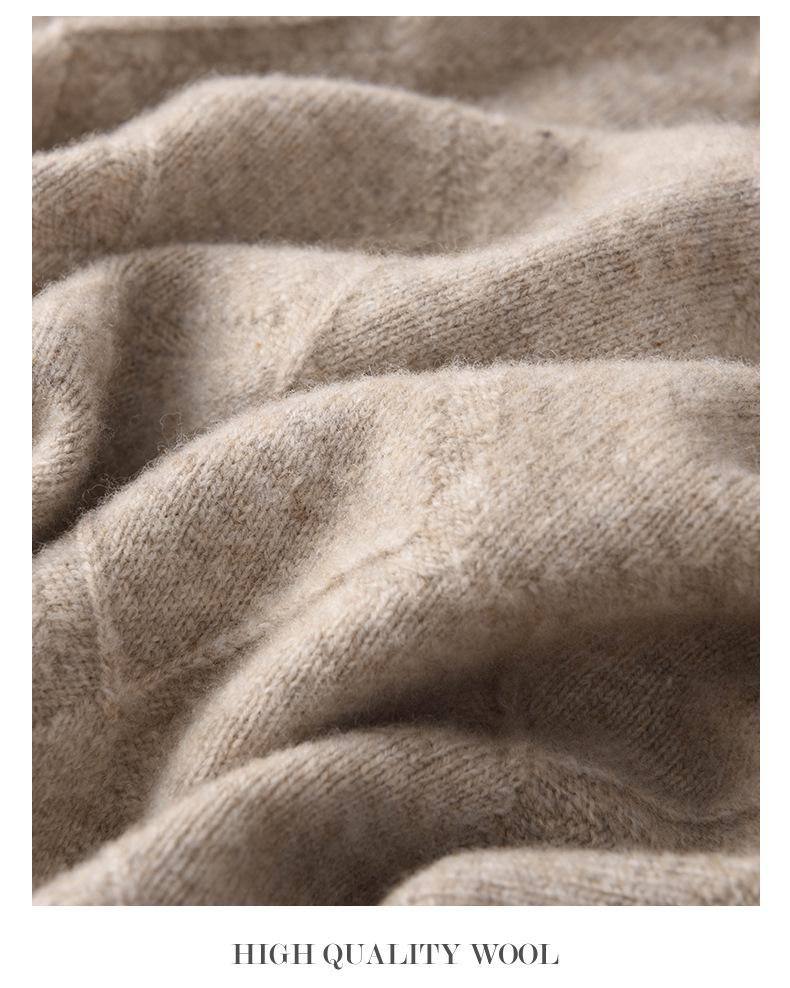 Men's Cashmere Sweater - Autumn/Winter Collection: Round Neck, Loose Fit, Solid Color, Business Casual Knitted Pullover