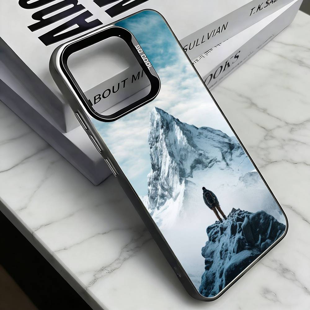 

Rock Climbing Phone Case For iPhone 17,16,15,14,13,12,11 Plus,Pro Max,XS,Colored Silver Plated Inside Cover iPhoneXSMAX
