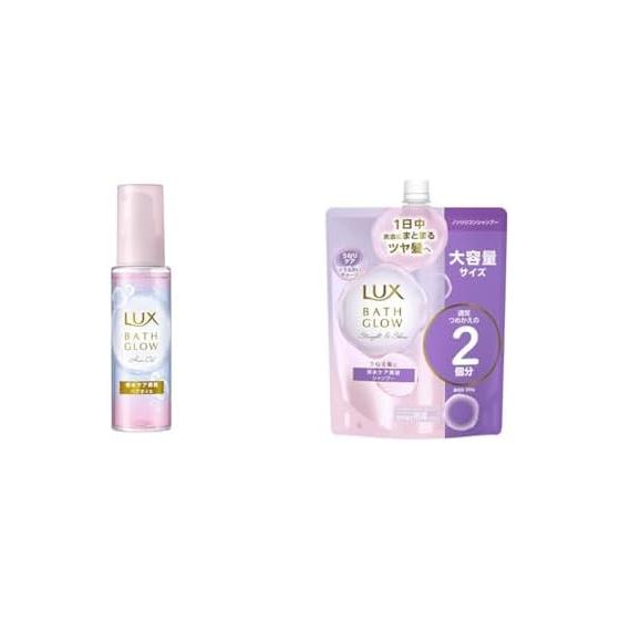 [Покупка комплектом] Масло для волос Lux Bath Glow несмываемый уход 90 мл + Шампунь Bath Glow для прямых волос и блеска, сменный блок большого объема 700 г, Уход против пушистости