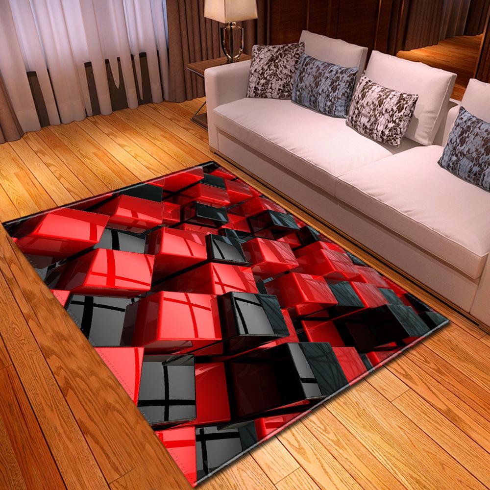 3D Three-Dimensional Large Carpet Door Mat Black And White Vortex Living Room Large Square Floor Mat Non-Slip Foot Mat