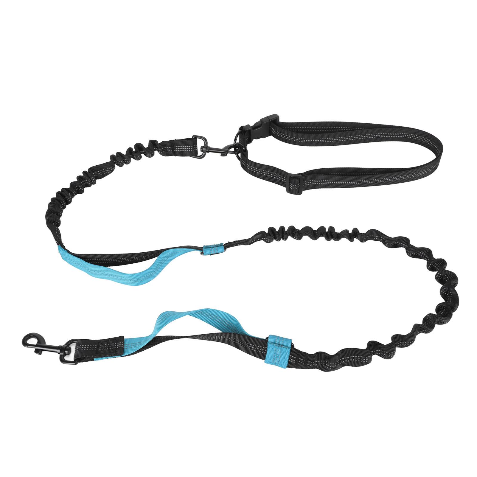 

Поводок-банджи для собак, прочный, амортизирующий, эластичный, с 2 мягкими ручками для больших собак синий